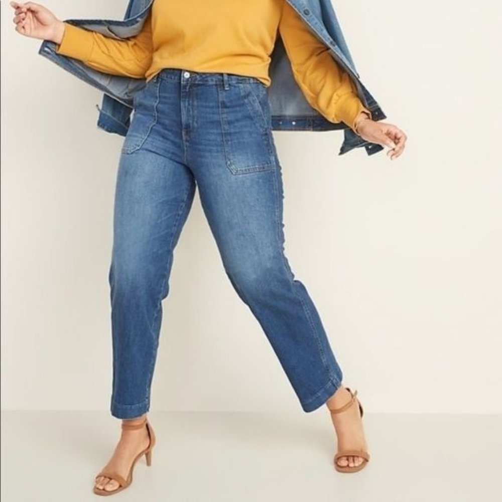 Old Navy Wide Leg Denim in Dark Angie Blue Jeans